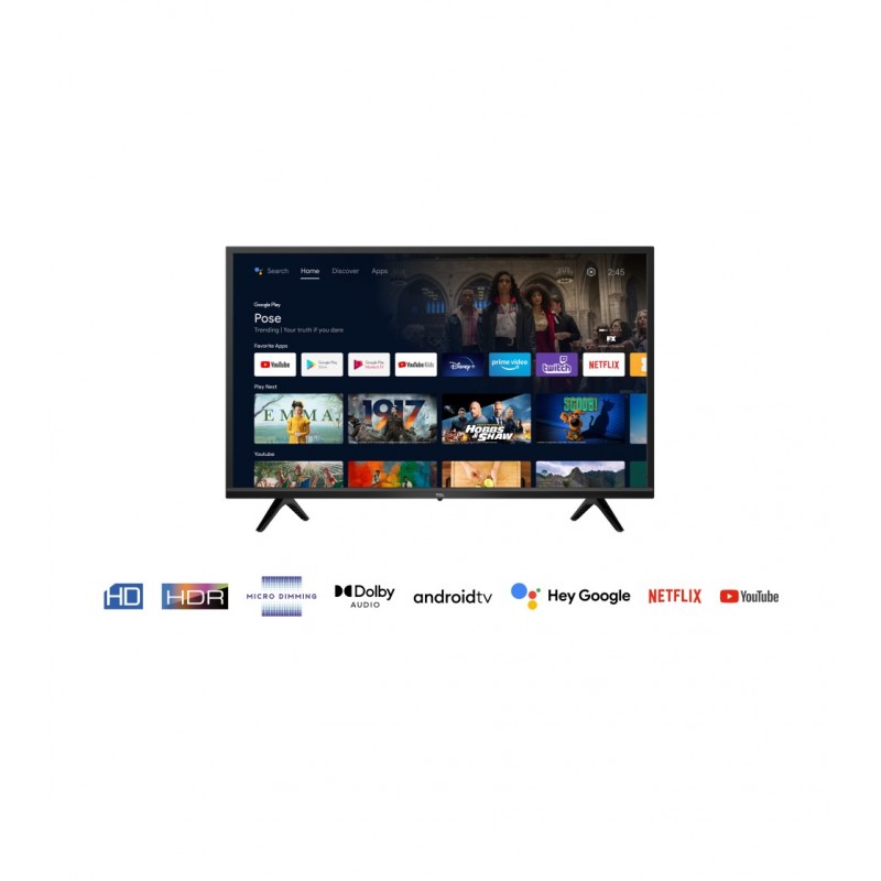 TCL televisor 32 Smart TV HDR Android S5200 negro al Mejor Precio