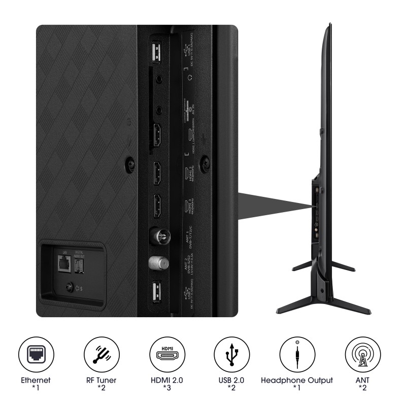 Hisense 50 A7GQ 127 cm (50) 4K Ultra HD Smart TV Wifi Negro, Gris