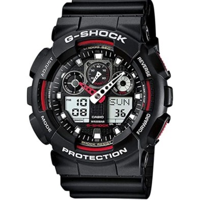 Reloj Analógico y Digital Casio G-Shock Trend GA-100-1A4ER 55mm Negro y Rojo