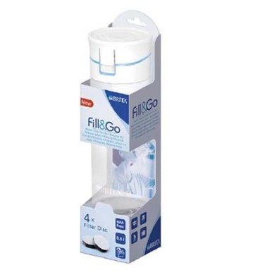 Botella Filtrante  Brita Fill&Go 0,6 l azul + 4 discos filtrantes