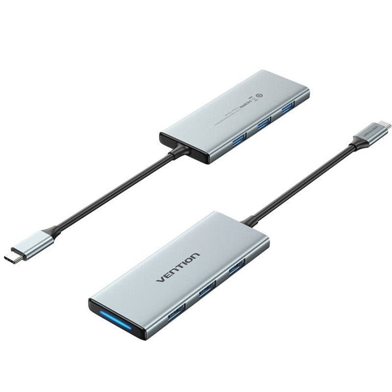 Docking USB Tipo-C Vention TOPHB 1xHDMI 3xUSB 1xLector Tarjetas SD y MicroSD Gris